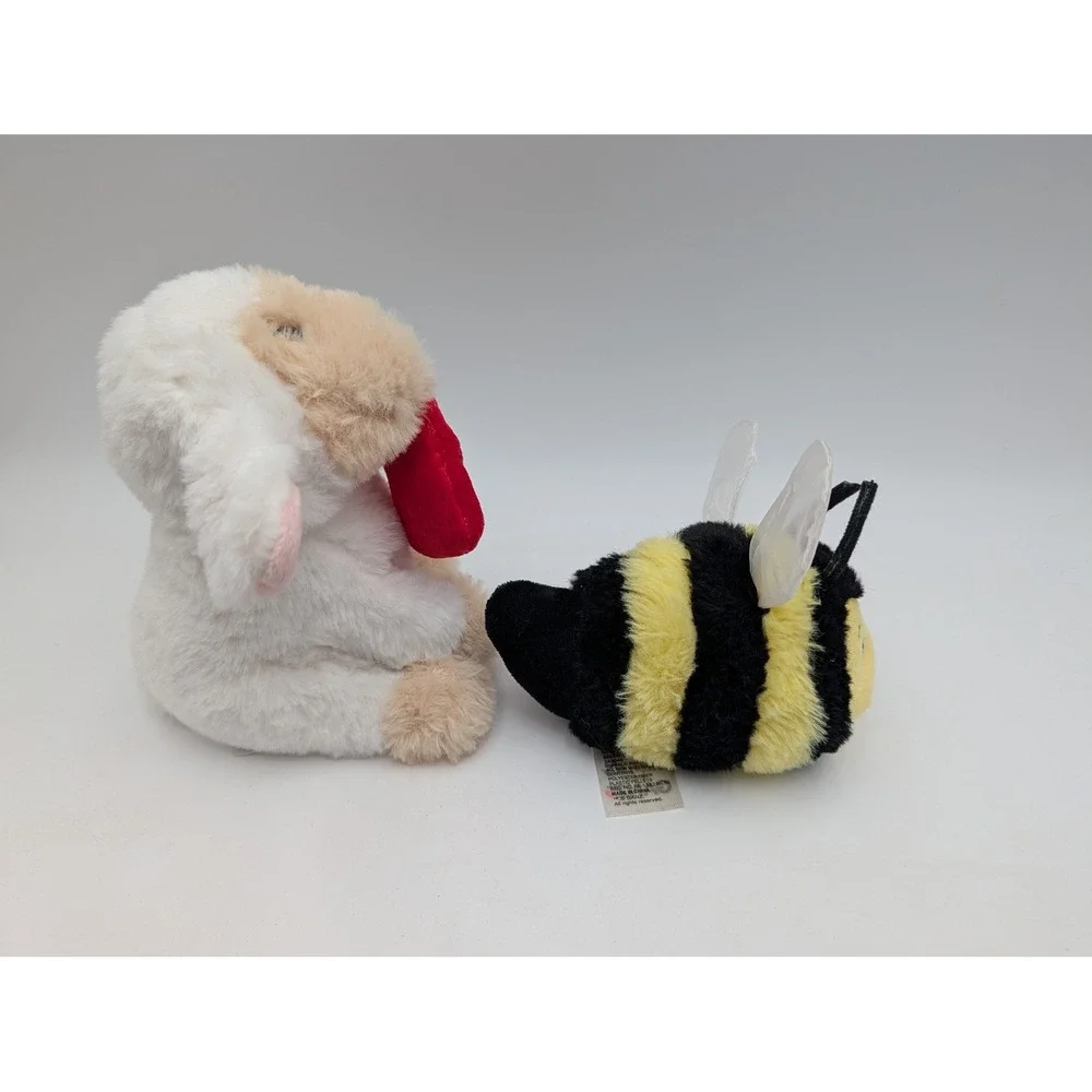 Ganz Plush Stuffed‎ Animal Lot Lamb Bee White Yellow Wool Ewe Be Mine Heart